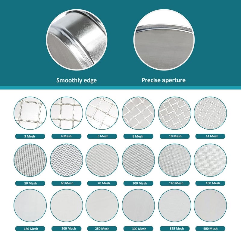LVDALAB 304 Stainless Steel Mesh Lab Sieve, 300 Mesh (0.05mm) Aperture Test Sieve, 4inch(10cm) Diameter Economy Standard Analysis Sample Test Sieves for Industrial Laboratory Homes - Image 5